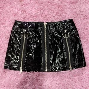 dollskill mini vinyl skirt